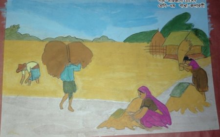ধান কাটার দৃশ্য